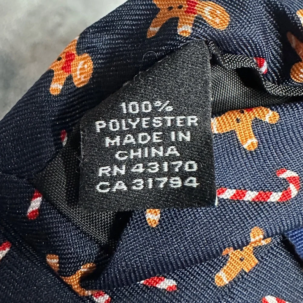 Wembley Boys Navy Gingerbread & Candy cane Clip On Tie ONE SIZE (RN 43170)